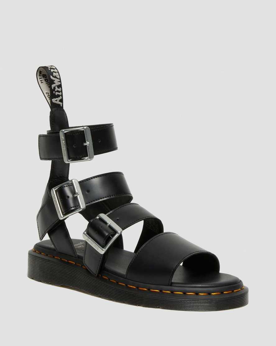 Dr. Martens Gryphon Rick Owens Nahka Gladiator Naisten Sandaalit - Mustat Sandaalit [654-YVSZHX]